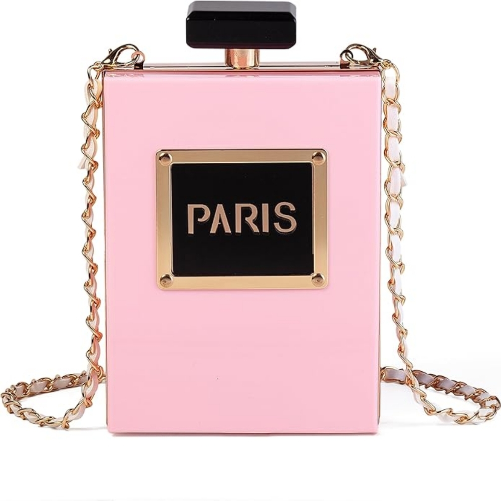 Beautiful Pink Paris Perfume Bottle Purse